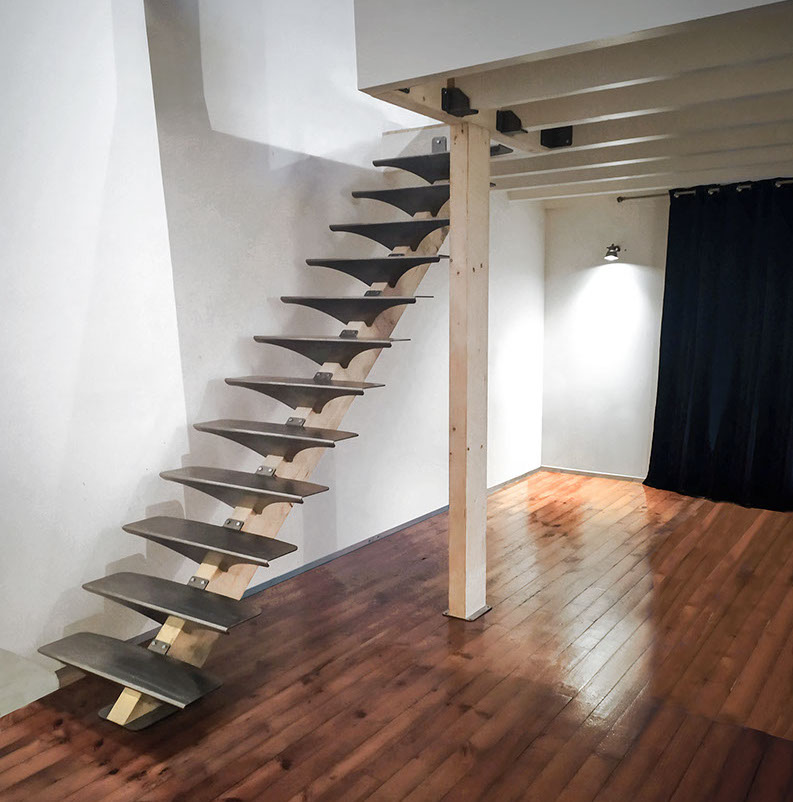 fk design escalier decoupe laser pliage inox bois