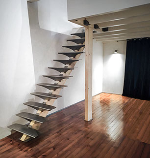 fk design escalier decoupe laser pliage inox bois