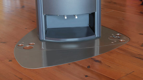 fk design plaque protection sol poele a bois et granule decoupe laser inox