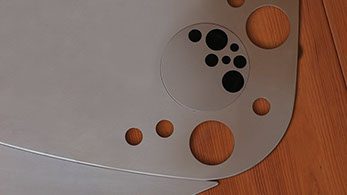 fk design plaque protection sol poele a bois et granule prise d air decoupe laser inox