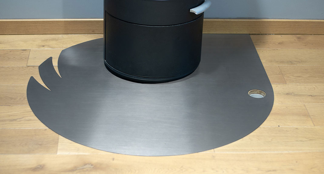 fk design plaque poele bois inox goutte 